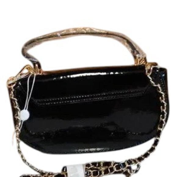 Valentino Orlandi NEW Black Patent Leather crossbody handbag $210 - Picture 3 of 8